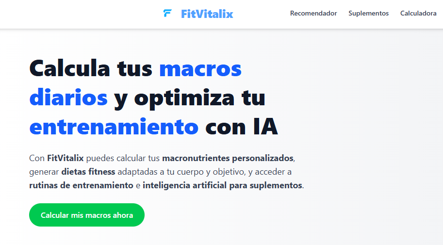 Captura del proyecto FitVitalix - Tu entrenador personal de fitness, desarrollado como proyecto personal por Joan Fernandez Valera